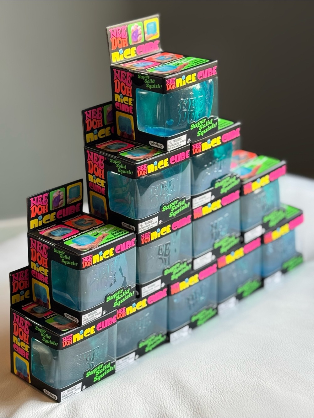 NeeDoh Nice Cube Bundle Set Lot 12 Blue Squishy Toy Viral New SHIPS TODAY
